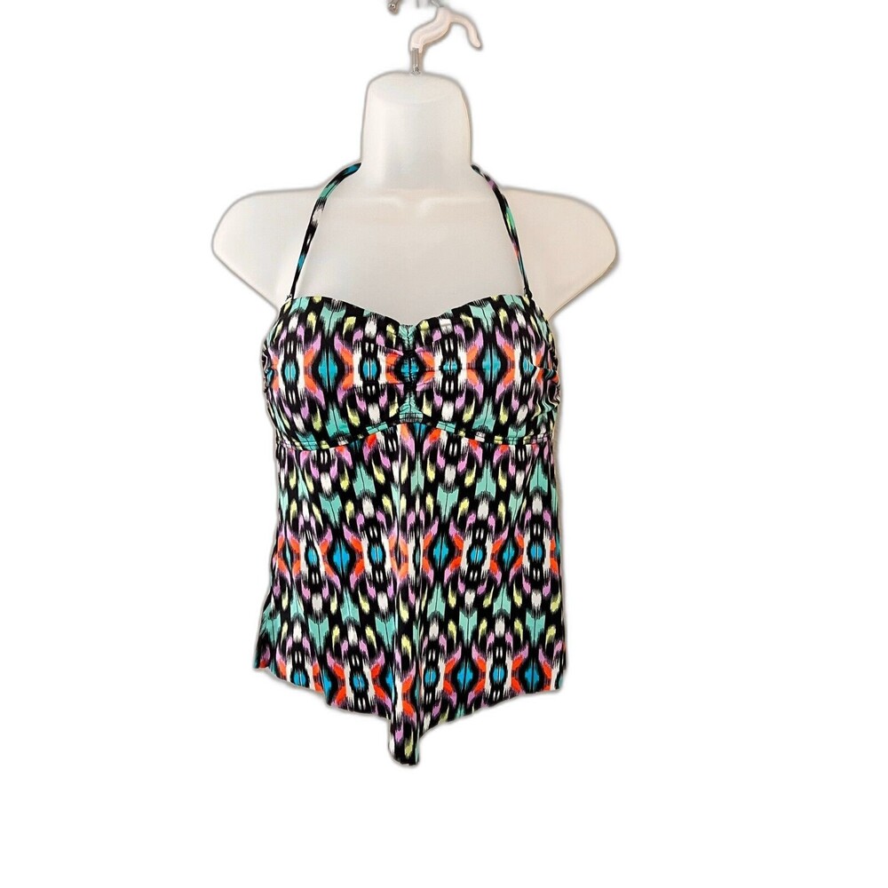 Apt. 9 Women’s Multicolor Aztec Tankini Top Size S Removable Halter